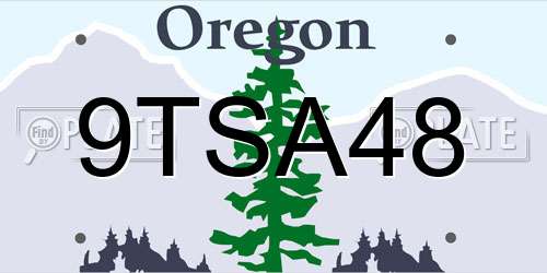 9TSA48 Oregon License Plate