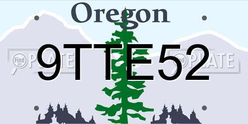 9TTE52 Oregon License Plate