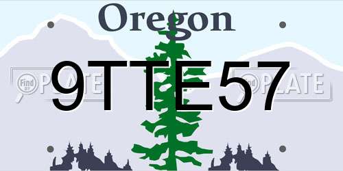 9TTE57 Oregon License Plate
