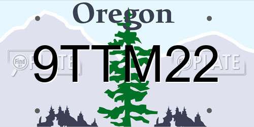 9TTM22 Oregon License Plate
