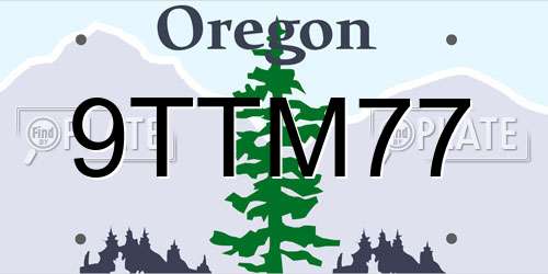 9TTM77 Oregon License Plate
