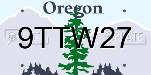 9TTW27 Oregon License Plate
