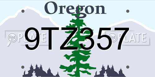 9TZ357 Oregon License Plate