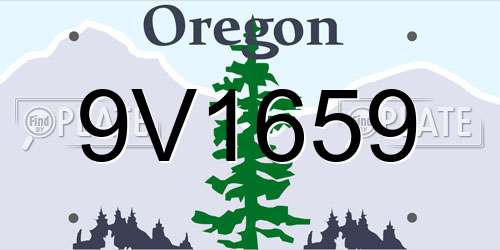 9V1659 Oregon License Plate