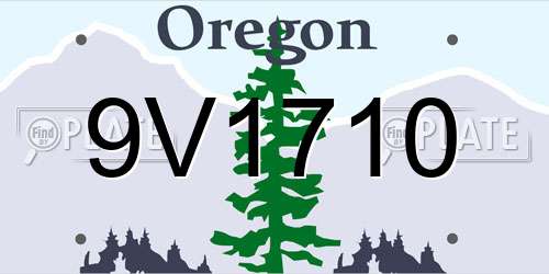 9V1710 Oregon License Plate