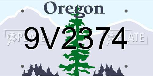 9V2374 Oregon License Plate