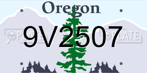 9V2507 Oregon License Plate