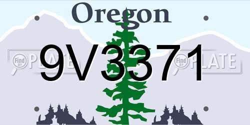 9V3371 Oregon License Plate