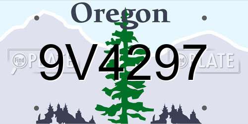 9V4297 Oregon License Plate