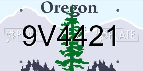 9V4421 Oregon License Plate