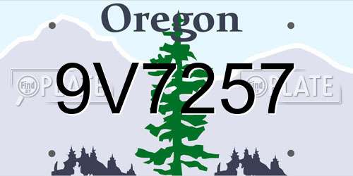 9V7257 Oregon License Plate