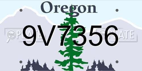 9V7356 Oregon License Plate