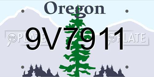 9V7911 Oregon License Plate