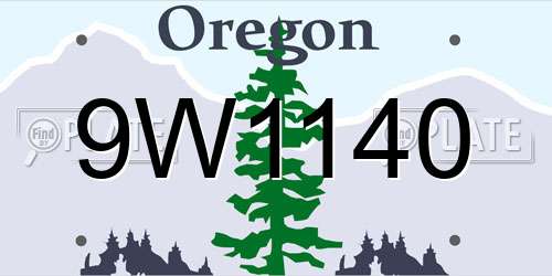 9W1140 Oregon License Plate