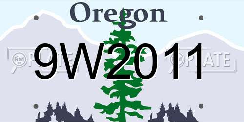 9W2011 Oregon License Plate