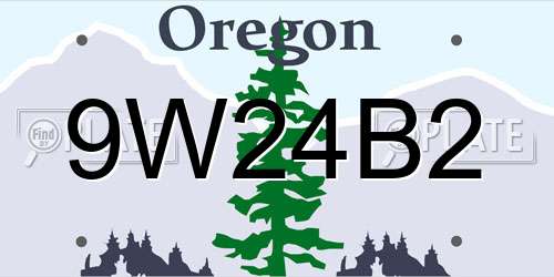 9W24B2 Oregon License Plate