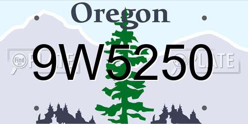 9W5250 Oregon License Plate