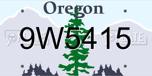 9W5415 Oregon License Plate
