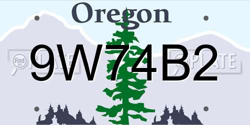 9W74B2 Oregon License Plate