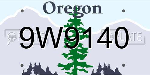 9W9140 Oregon License Plate
