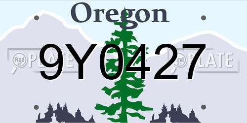 9Y0427 Oregon License Plate
