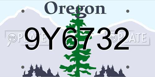 9Y6732 Oregon License Plate
