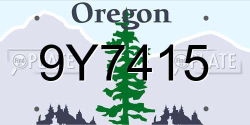 9Y7415 Oregon License Plate