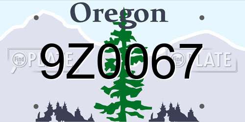 9Z0067 Oregon License Plate