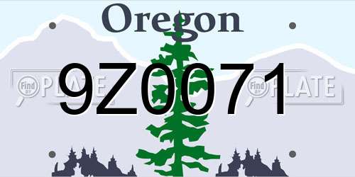 9Z0071 Oregon License Plate