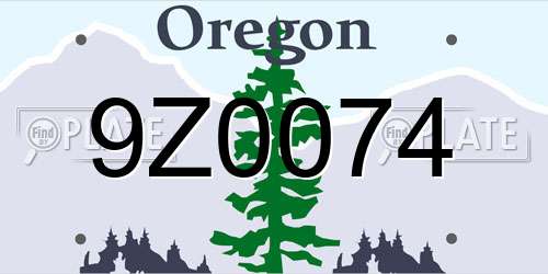 9Z0074 Oregon License Plate