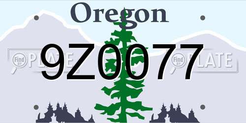 9Z0077 Oregon License Plate