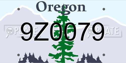 9Z0079 Oregon License Plate