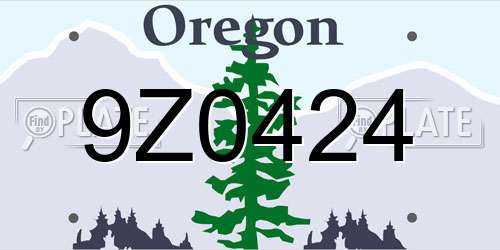 9Z0424 Oregon License Plate