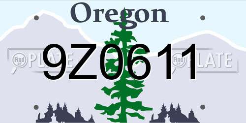 9Z0611 Oregon License Plate