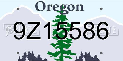 9Z15586 Oregon License Plate