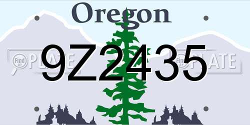 9Z2435 Oregon License Plate