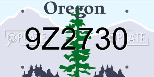 9Z2730 Oregon License Plate