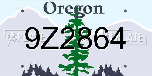 9Z2864 Oregon License Plate