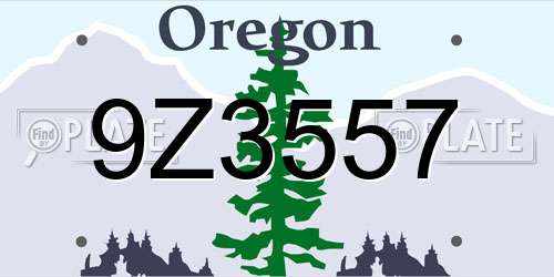 9Z3557 Oregon License Plate