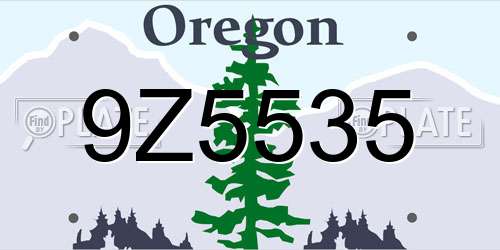 9Z5535 Oregon License Plate