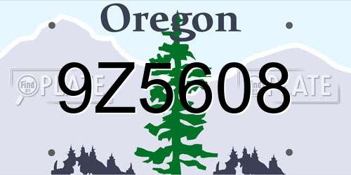 9Z5608 Oregon License Plate