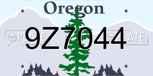 9Z7044 Oregon License Plate