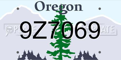 9Z7069 Oregon License Plate