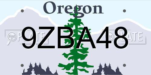 9ZBA48 Oregon License Plate