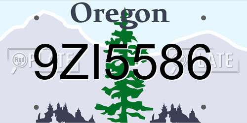 9ZI5586 Oregon License Plate