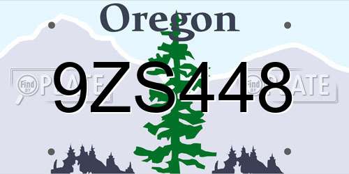 9ZS448 Oregon License Plate