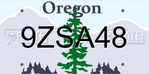 9ZSA48 Oregon License Plate