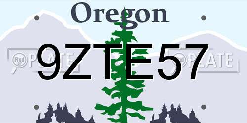 9ZTE57 Oregon License Plate