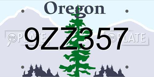 9ZZ357 Oregon License Plate