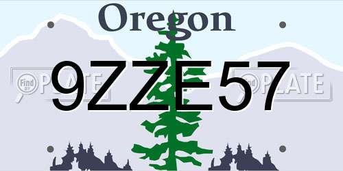 9ZZE57 Oregon License Plate
